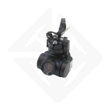 Schwarze Video-Gondel für die DJI Mavic Air Drohne, ausgestattet mit einer Kamera an der Vorderseite.