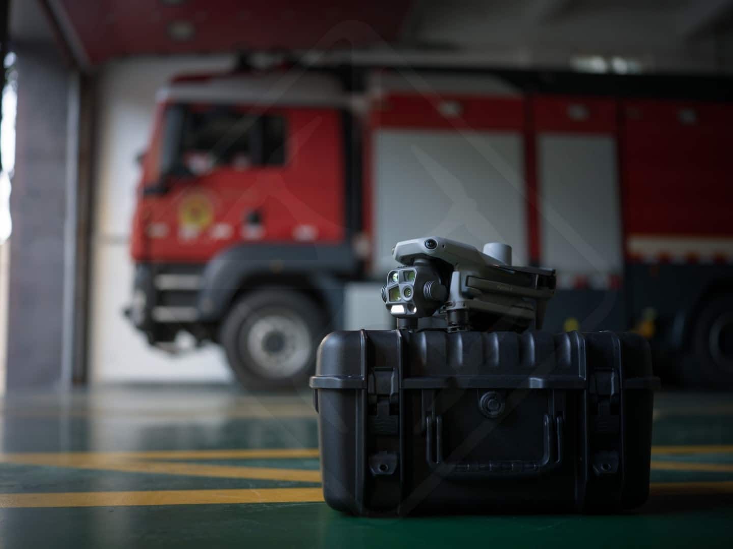 DJI Matrice 4T lors d'une intervention pompiers, vue statique.