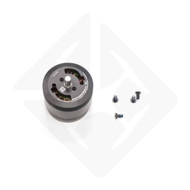 DJI Inspire 2-motor met verschillende bevestigingsschroeven ernaast op een witte achtergrond.