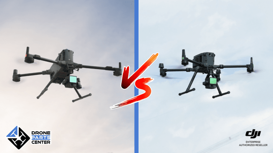 Comparaison de deux drones en vol.