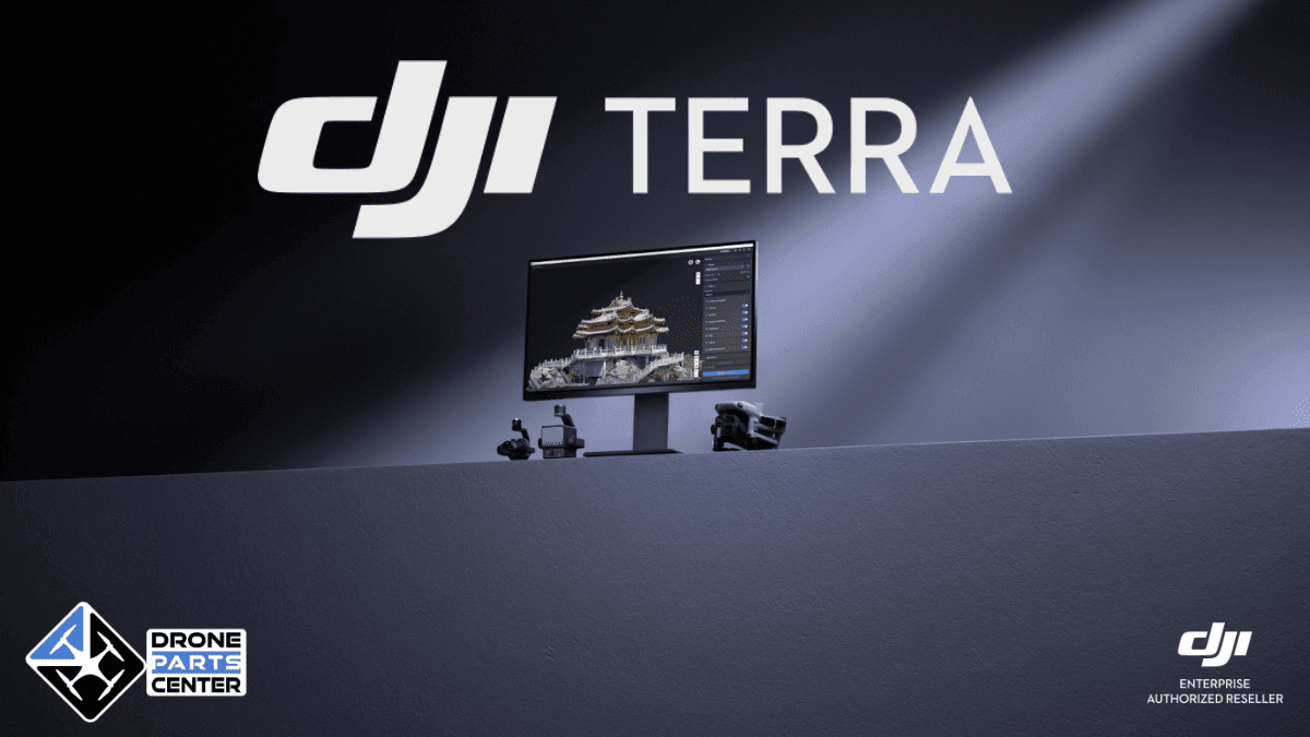 Bildschirm mit DJI Terra auf einem Desktop.