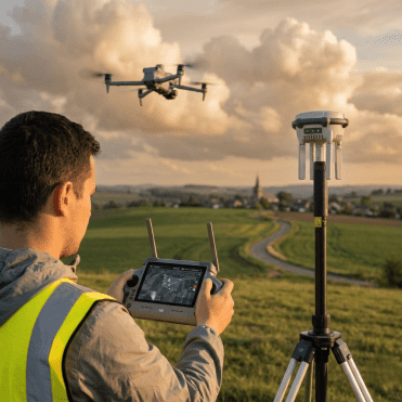 Opérateur contrôlant un drone avec GPS