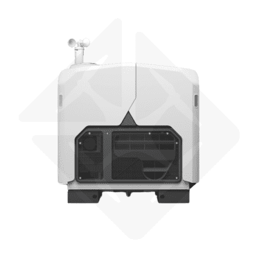 DJI Dock 3 portable de couleur blanche avec des grilles d'aération à l'avant.