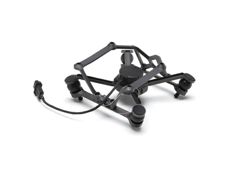 Black top gimbal connector for DJI Matrice 300 RTK drone, with cables and wheels.