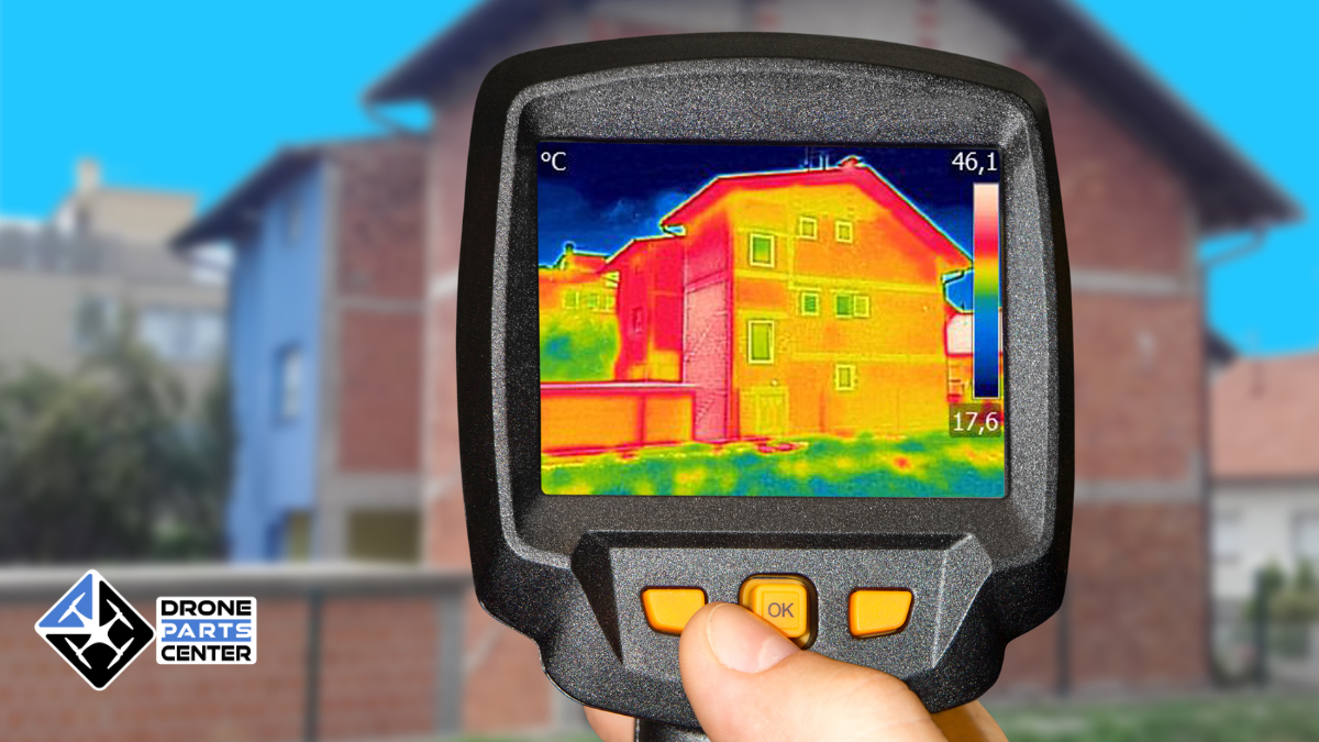 Vision thermique d'une maison via caméra thermique.