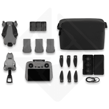 Complete accessories for drones: batteries, propellers, pannier, controller.