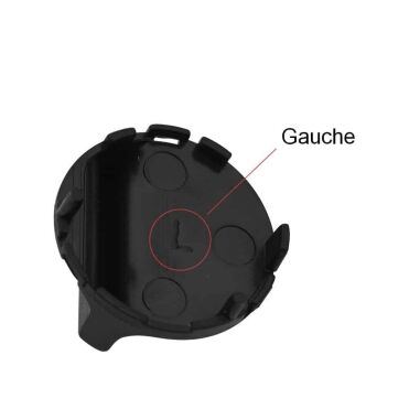 Schwarze Kappe für das linke Fahrwerk der Drohne DJI Mavic Pro mit einer Positionsanzeige.