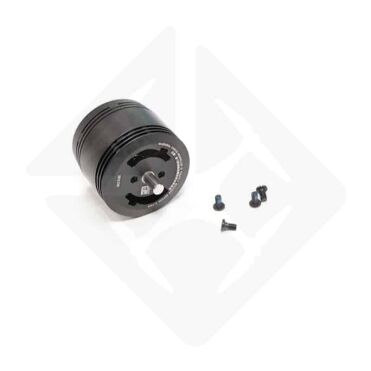 Moteur DJI Inspire 2 avec vis de fixation à côté sur un fond neutre.