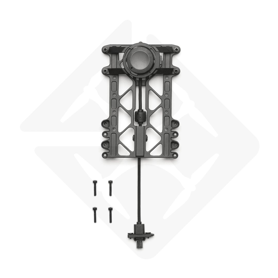 Metalen beugel met vier zwarte schroeven.