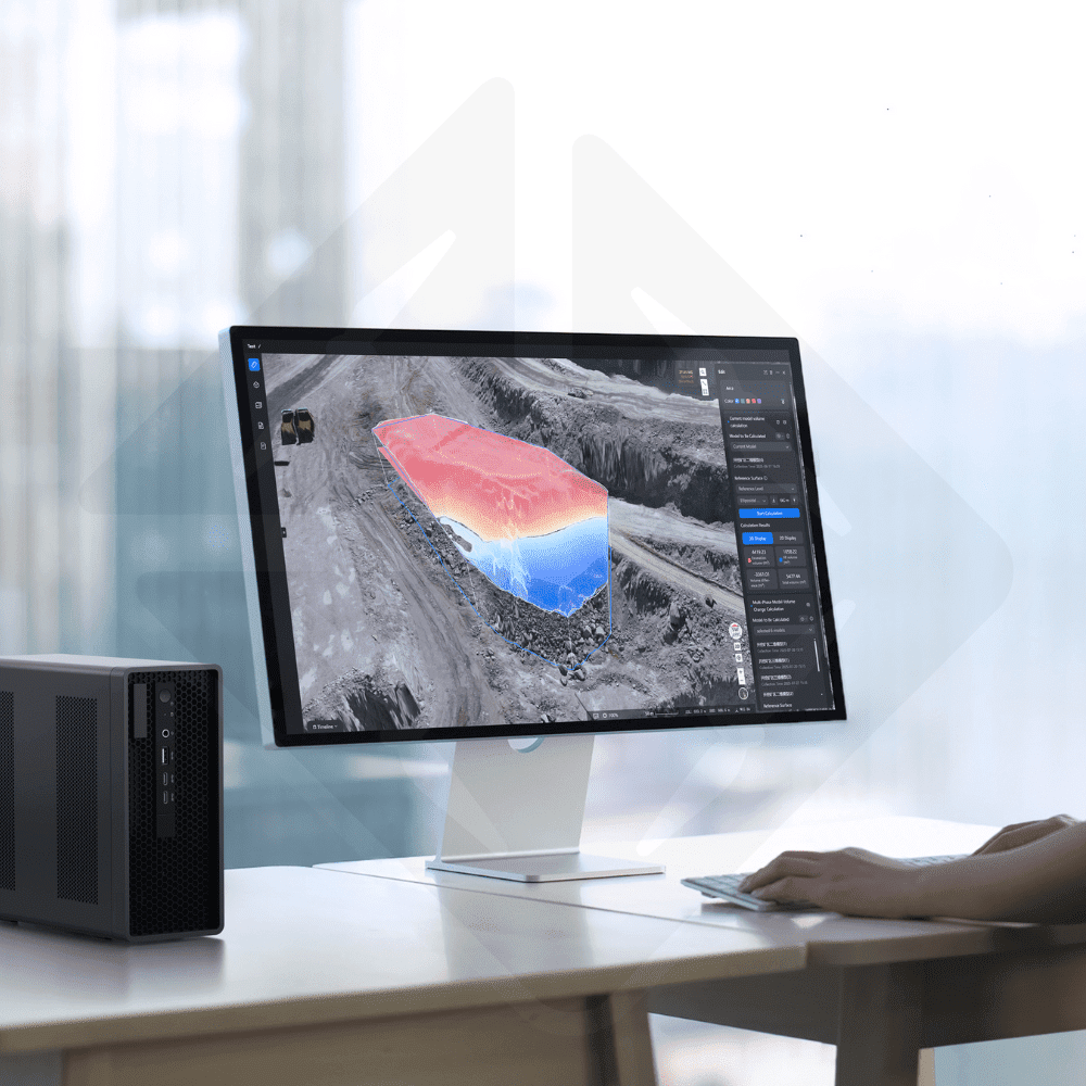 Scherm met 3D-terreinanalyse.