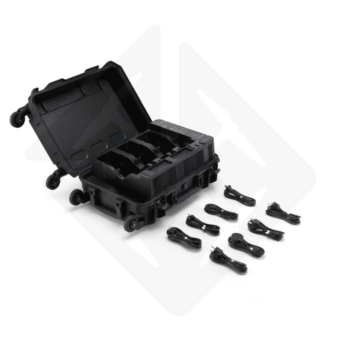 Open case with organized cables.