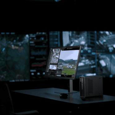 Control room with monitoring screen