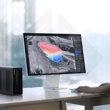 Screen displaying 3D terrain analysis.